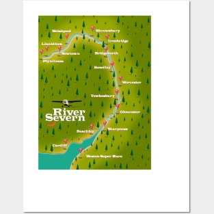 River Severn map Posters and Art